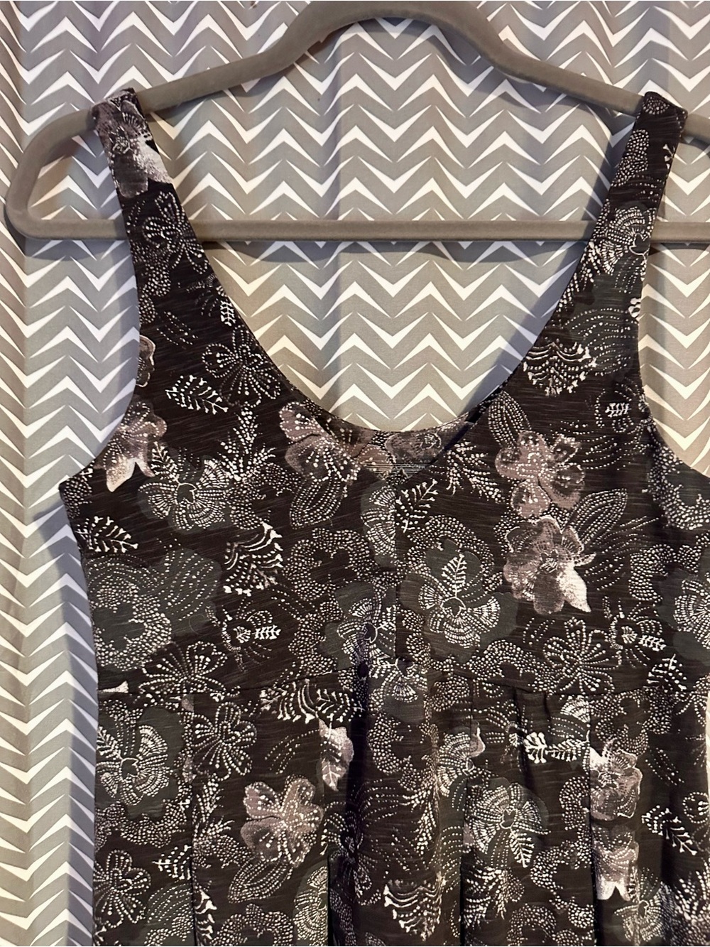 Patagonia | Laurel Ridge Dress Gray Black Floral, Size S View 2